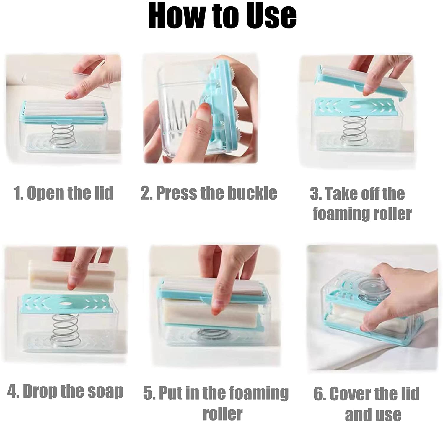 6303 2-IN-1 PORTABLE SOAP ROLLER DISH & SOAP DISPENSER WITH ROLLER AND DRAIN HOLES, MULTIFUNCTIONAL SOAP HOLDER FOAMING SOAP BAR BOX FOR HOME, KITCHEN, BATHROOM 6303 2-IN-1 PORTABLE SOAP ROLLER DISH & SOAP DISPENSER WITH ROLLER AND DRAIN HOLES, MULTIFUNCTIONAL SOAP HOLDER FOAMING SOAP BAR BOX FOR HOME, KITCHEN, BATHROOM